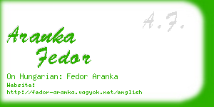 aranka fedor business card